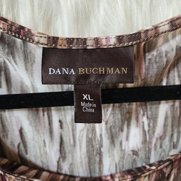 Dana Buchman Ruched Drape Abstract Midi Dress - Picture 6 of 7